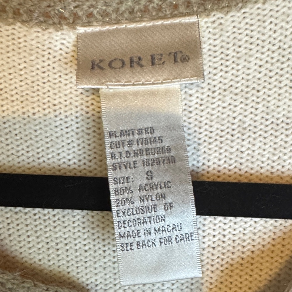 Koret Cream and Green Cardigan with Pink Accents - Picture 2 of 8